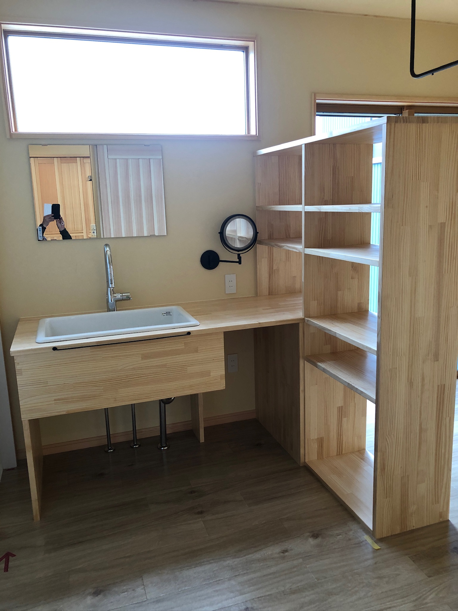 造作洗面化粧台の写真